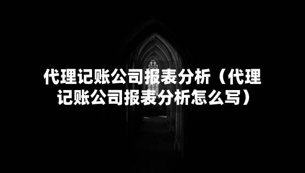 代理記賬公司報(bào)表分析（代理記賬公司報(bào)表分析怎么寫）