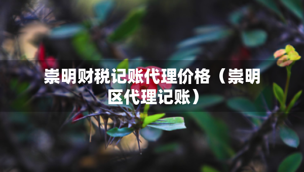 崇明財稅記賬代理價格（崇明區(qū)代理記賬）