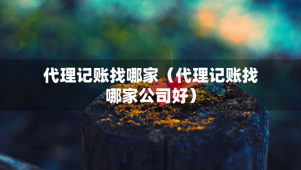 代理記賬找哪家（代理記賬找哪家公司好）