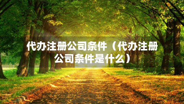 代辦注冊(cè)公司條件（代辦注冊(cè)公司條件是什么）