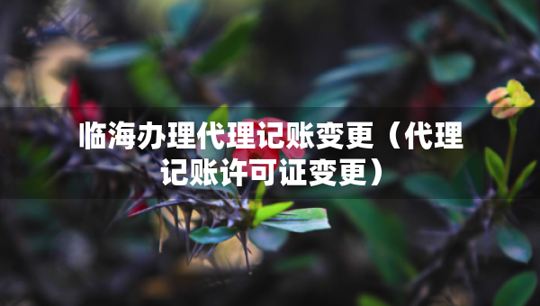 臨海辦理代理記賬變更（代理記賬許可證變更）