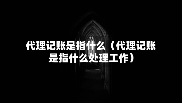 代理記賬是指什么（代理記賬是指什么處理工作）