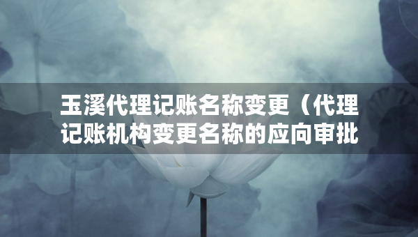 玉溪代理記賬名稱變更（代理記賬機(jī)構(gòu)變更名稱的應(yīng)向?qū)徟鷻C(jī)關(guān)提交什么）