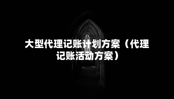 大型代理記賬計(jì)劃方案（代理記賬活動(dòng)方案）