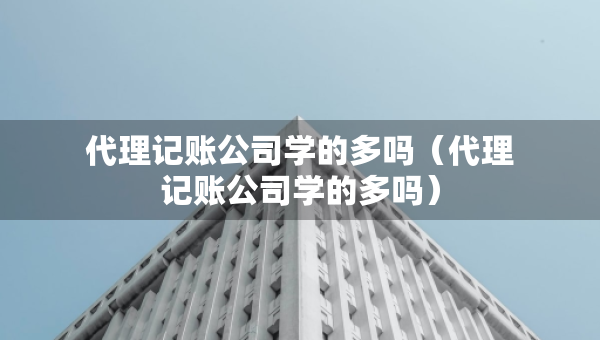 代理記賬公司學的多嗎（代理記賬公司學的多嗎）