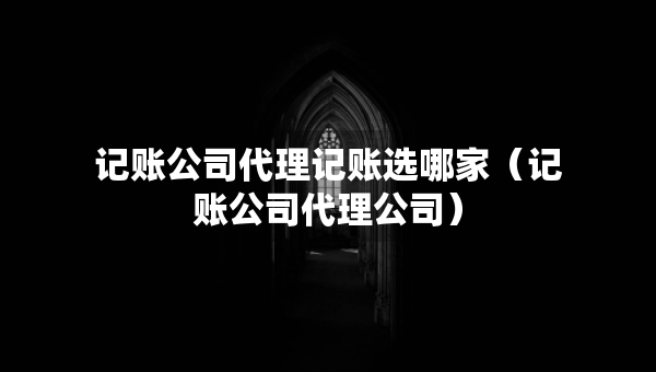 記賬公司代理記賬選哪家（記賬公司代理公司）