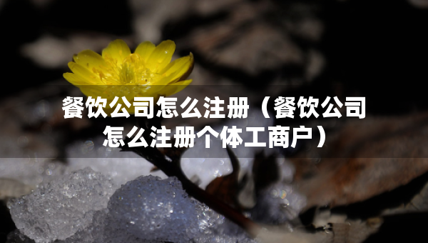 餐飲公司怎么注冊（餐飲公司怎么注冊個體工商戶）