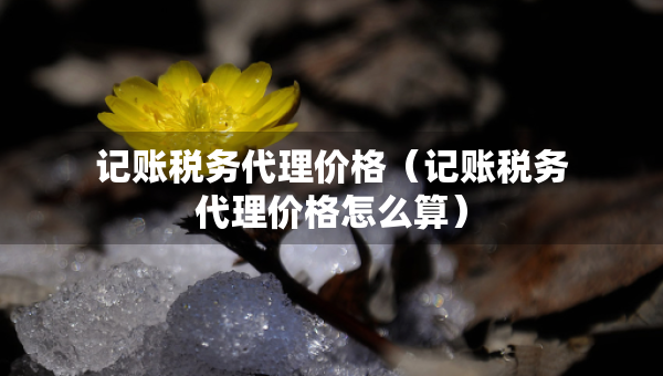 記賬稅務(wù)代理價格（記賬稅務(wù)代理價格怎么算）