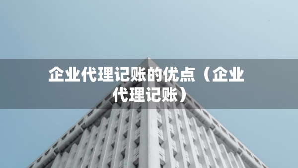 企業(yè)代理記賬的優(yōu)點（企業(yè) 代理記賬）