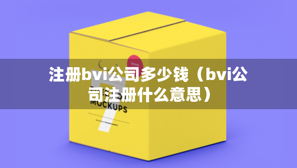 注冊bvi公司多少錢（bvi公司注冊什么意思）