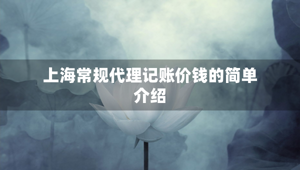 上海常規(guī)代理記賬價(jià)錢的簡單介紹