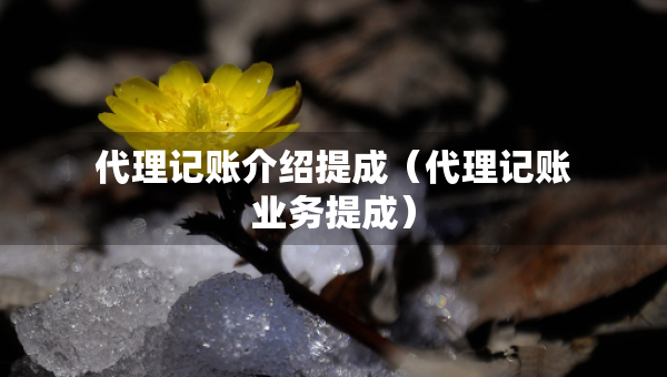 代理記賬介紹提成（代理記賬業(yè)務(wù)提成）