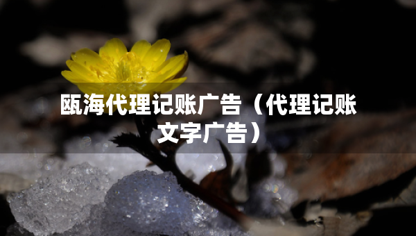 甌海代理記賬廣告（代理記賬文字廣告）