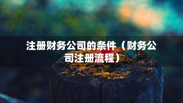 注冊(cè)財(cái)務(wù)公司的條件（財(cái)務(wù)公司注冊(cè)流程）