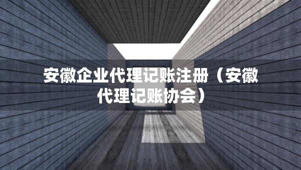 安徽企業(yè)代理記賬注冊(cè)（安徽代理記賬協(xié)會(huì)）