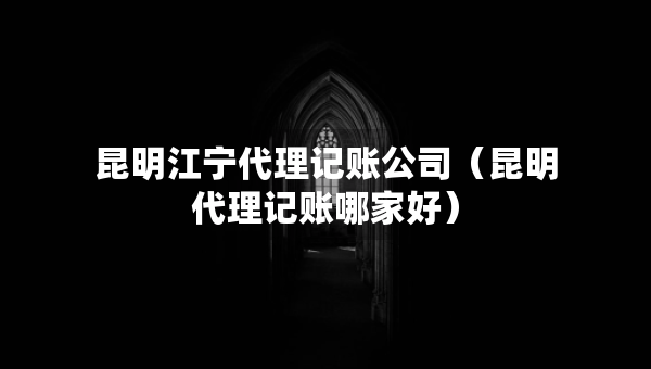 昆明江寧代理記賬公司（昆明代理記賬哪家好）