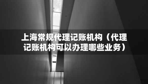 上海常規(guī)代理記賬機構(gòu)（代理記賬機構(gòu)可以辦理哪些業(yè)務）