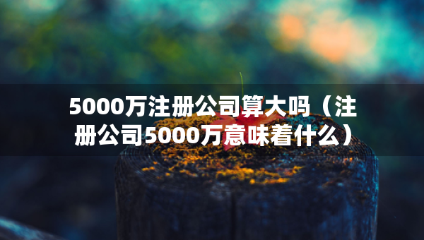 5000萬注冊公司算大嗎（注冊公司5000萬意味著什么）