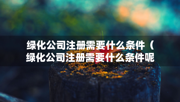 綠化公司注冊(cè)需要什么條件（綠化公司注冊(cè)需要什么條件呢）