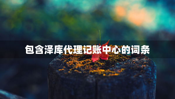 包含澤庫代理記賬中心的詞條