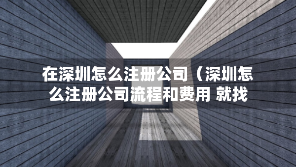 在深圳怎么注冊公司（深圳怎么注冊公司流程和費用 就找三合一企服）