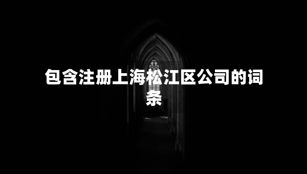 包含注冊(cè)上海松江區(qū)公司的詞條