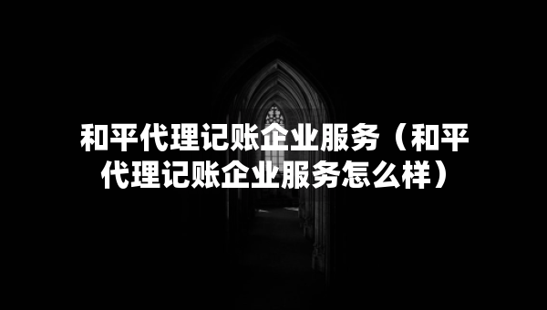 和平代理記賬企業(yè)服務(wù)（和平代理記賬企業(yè)服務(wù)怎么樣）