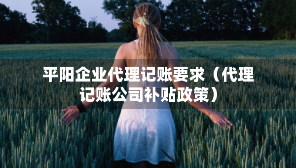 平陽企業(yè)代理記賬要求（代理記賬公司補(bǔ)貼政策）