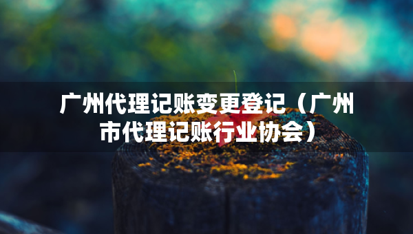 廣州代理記賬變更登記（廣州市代理記賬行業(yè)協(xié)會(huì)）