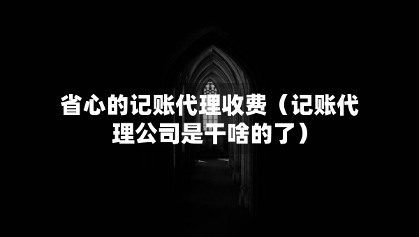 省心的記賬代理收費(fèi)（記賬代理公司是干啥的了）