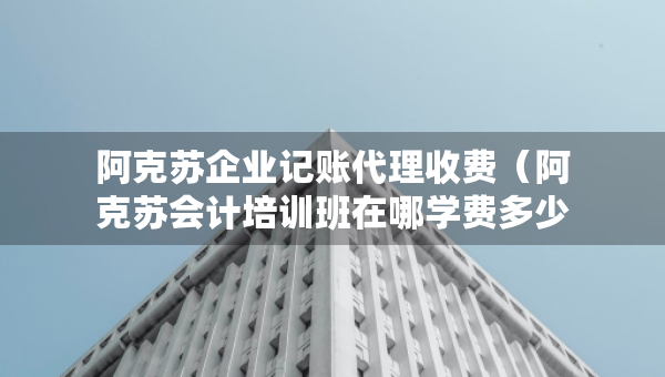 阿克蘇企業(yè)記賬代理收費（阿克蘇會計培訓班在哪學費多少）