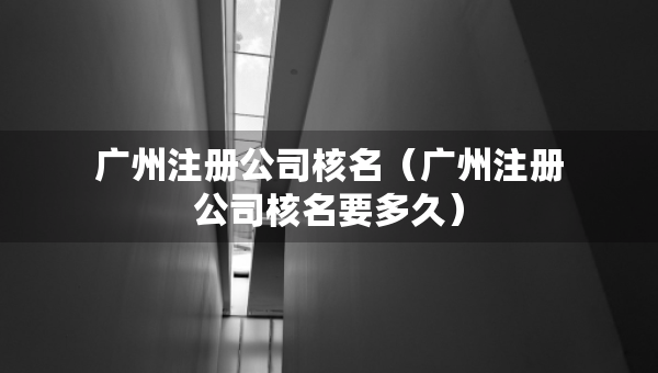 廣州注冊(cè)公司核名（廣州注冊(cè)公司核名要多久）