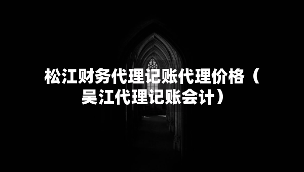 松江財(cái)務(wù)代理記賬代理價(jià)格（吳江代理記賬會(huì)計(jì)）