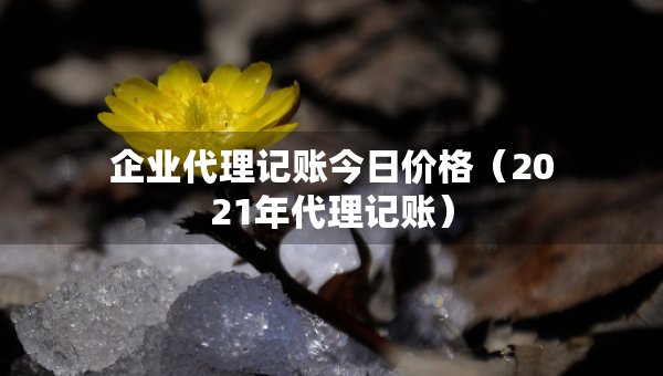 企業(yè)代理記賬今日價格（2021年代理記賬）