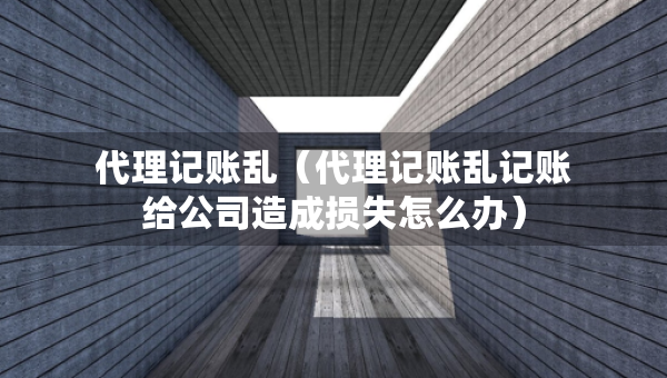 代理記賬亂（代理記賬亂記賬給公司造成損失怎么辦）