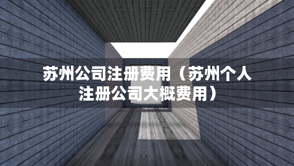 蘇州公司注冊費用（蘇州個人注冊公司大概費用）