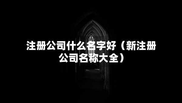 注冊公司什么名字好（新注冊公司名稱大全）