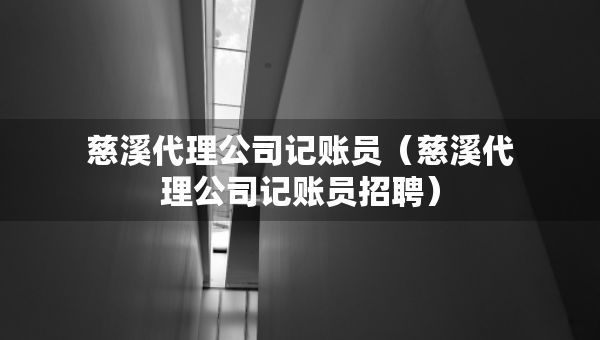 慈溪代理公司記賬員（慈溪代理公司記賬員招聘）