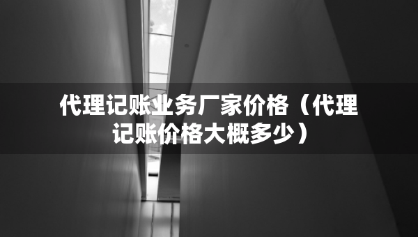 代理記賬業(yè)務(wù)廠家價(jià)格（代理記賬價(jià)格大概多少）