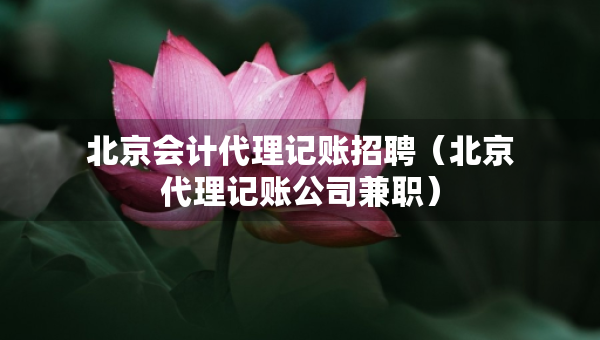 北京會(huì)計(jì)代理記賬招聘（北京代理記賬公司兼職）