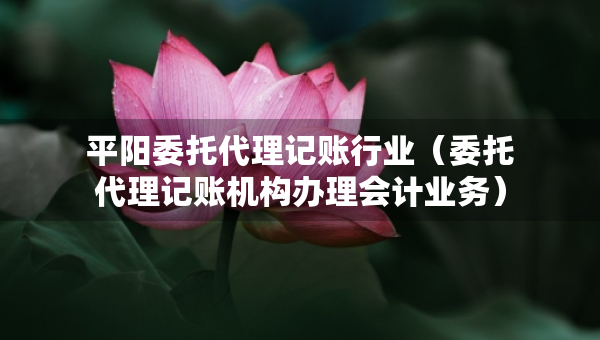 平陽委托代理記賬行業(yè)（委托代理記賬機構(gòu)辦理會計業(yè)務(wù)）