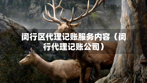 閔行區(qū)代理記賬服務(wù)內(nèi)容（閔行代理記賬公司）